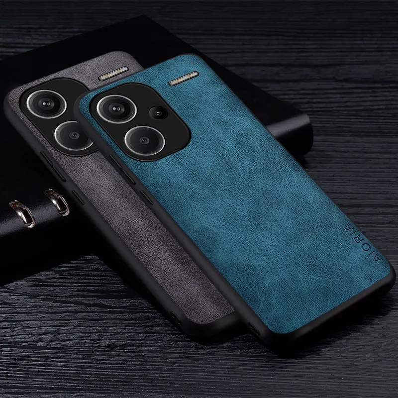 Funda de teléfono de cuero PU Premium para Redmi Note 13 Pro Plus 5G, Funda de Color sólido resistente a los arañazos para redmi note 13 pro