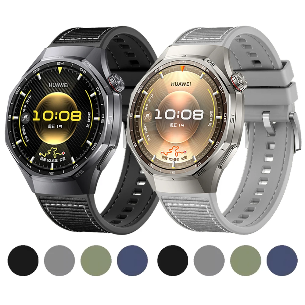 Correa de nailon compuesto de 22mm para HUAWEI WATCH GT 6, 46mm, reloj deportivo de silicona 5 Pro GT 5 4 3 2 Pro, pulsera oficial