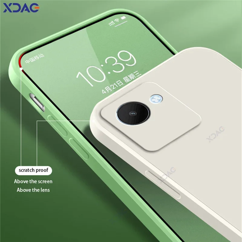 Funda Original de moda Candy para Realme Narzo 50i Prime RealmeNarzo50iPrime carcasa de armadura de teléfono de silicona líquida cuadrada suave - imagen 5