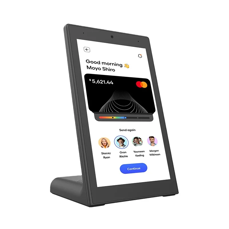 Tableta independiente con retrato en forma de L para escritorio, pantalla táctil Ips de 8 pulgadas, Terminal Pos, tableta para habitación de Hotel con puerto serie RJ45