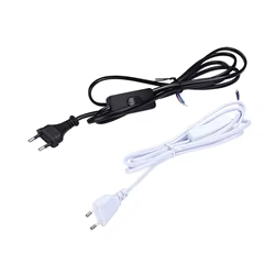 Conector de cable LED con enchufe europeo de 6 pies/1,8 m, cable de alimentación de tubo LED, cable de extensión de alimentación con interruptor de encendido/apagado, cable de alimentación para lámpara de escritorio