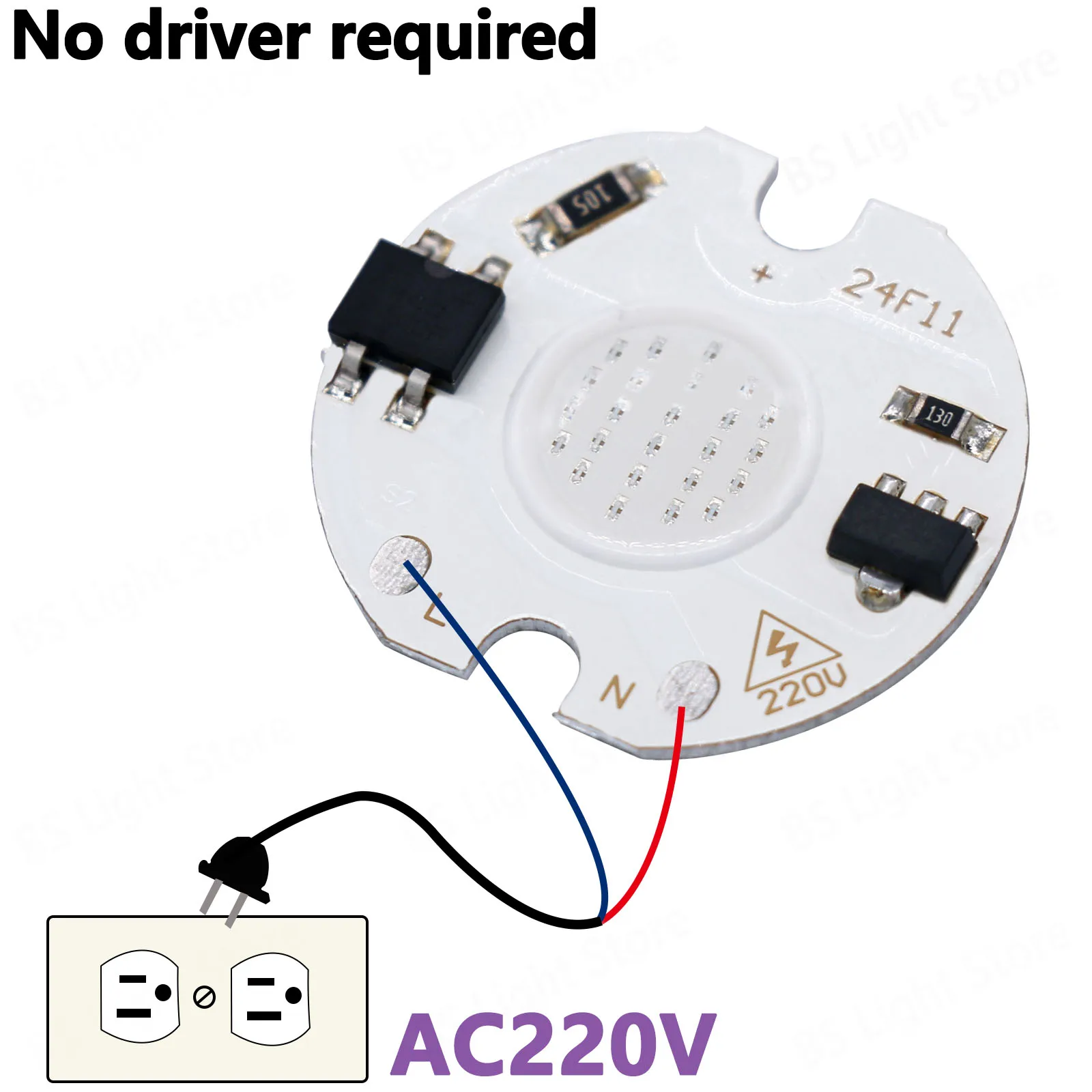 Chip LED COB de 3W, 5W, 7W, 220V, sin necesidad de controlador, lámpara IC inteligente, fuente de luz de cuentas LED para foco de diodo LED, luz de seguimiento, rojo y blanco - imagen 2