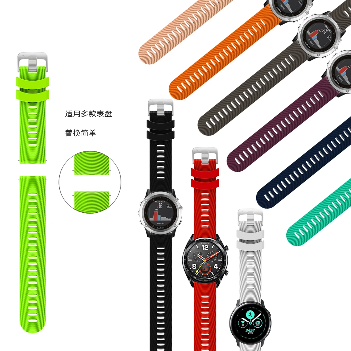 Para Amazfit Bip 3 Pro/S Lite/U Pro/GTR 42mm Correa 20mm Correa de silicona para Amazfit GTS4 Mini/GTS 2 2E 3 pulsera - imagen 4