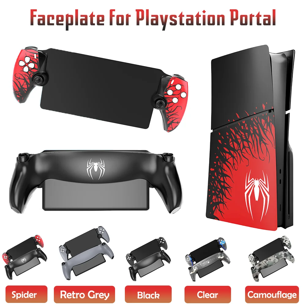 Placa frontal de araña limitada para Playstation Portal, carcasa de repuesto para PS 5, accesorios portátiles para PS5, funda de placas delanteras y traseras - imagen 2