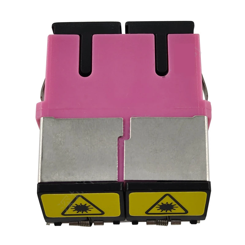 SC duplex Adapter 100pcs with shutter flangeless DX coupler SC APC UPC OM3 OM4 OM5 fiber optical connector Avoid laser ELINK - imagen 3