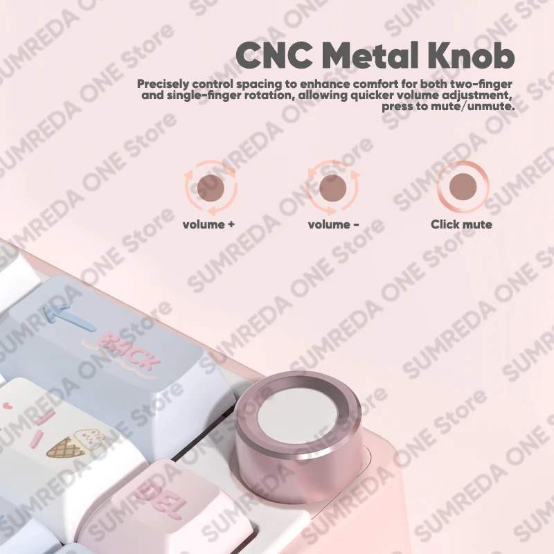 SUMREDA F68 F65 Teclado mecánico inalámbrico para juegos 60% Bluetooth 2,4G con cable RGB retroiluminado Hotswap Gamer teclado sin contacto - imagen 4