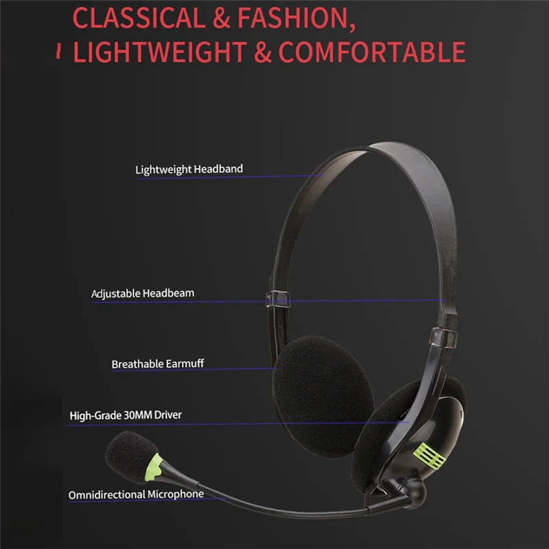 Auriculares de ordenador USB Operador de negocios Auriculares especiales Auriculares con cable Auriculares de control en línea con adaptador Typec, duraderos - imagen 3