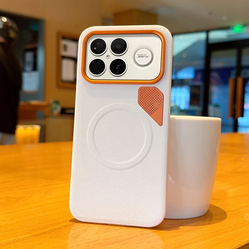 Para Xiaomi POCO F8 Ultra funda dura de PU magnética de carga inalámbrica funda protectora trasera para POCO F8 Pro F8Ultra carcasa de teléfono - imagen 2