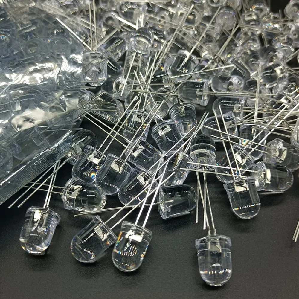 50 unids/lote F10 10mm rápido/lento RGB Flash rojo verde azul Arco Iris multicolor diodo emisor de luz LED redondo