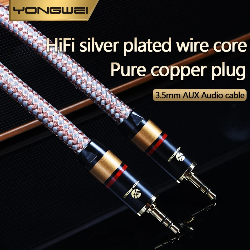 YONGWEI-Cable auxiliar de 3,5mm, conector de Audio de 3,5 MM, Cable de extensión de Audio para altavoz, Iphone y auriculares