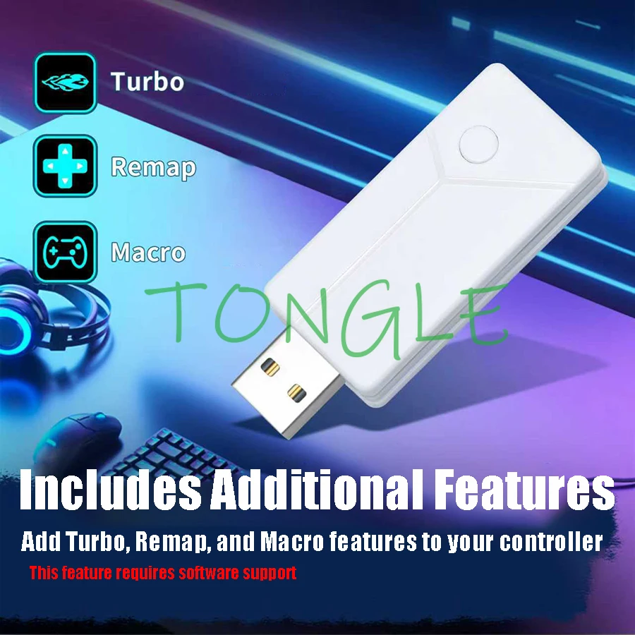 Controlador inalámbrico USB PS4/convertidor adaptador de palo Arcade a consola de juegos PS5 PC, función de auriculares seleccionable - imagen 3