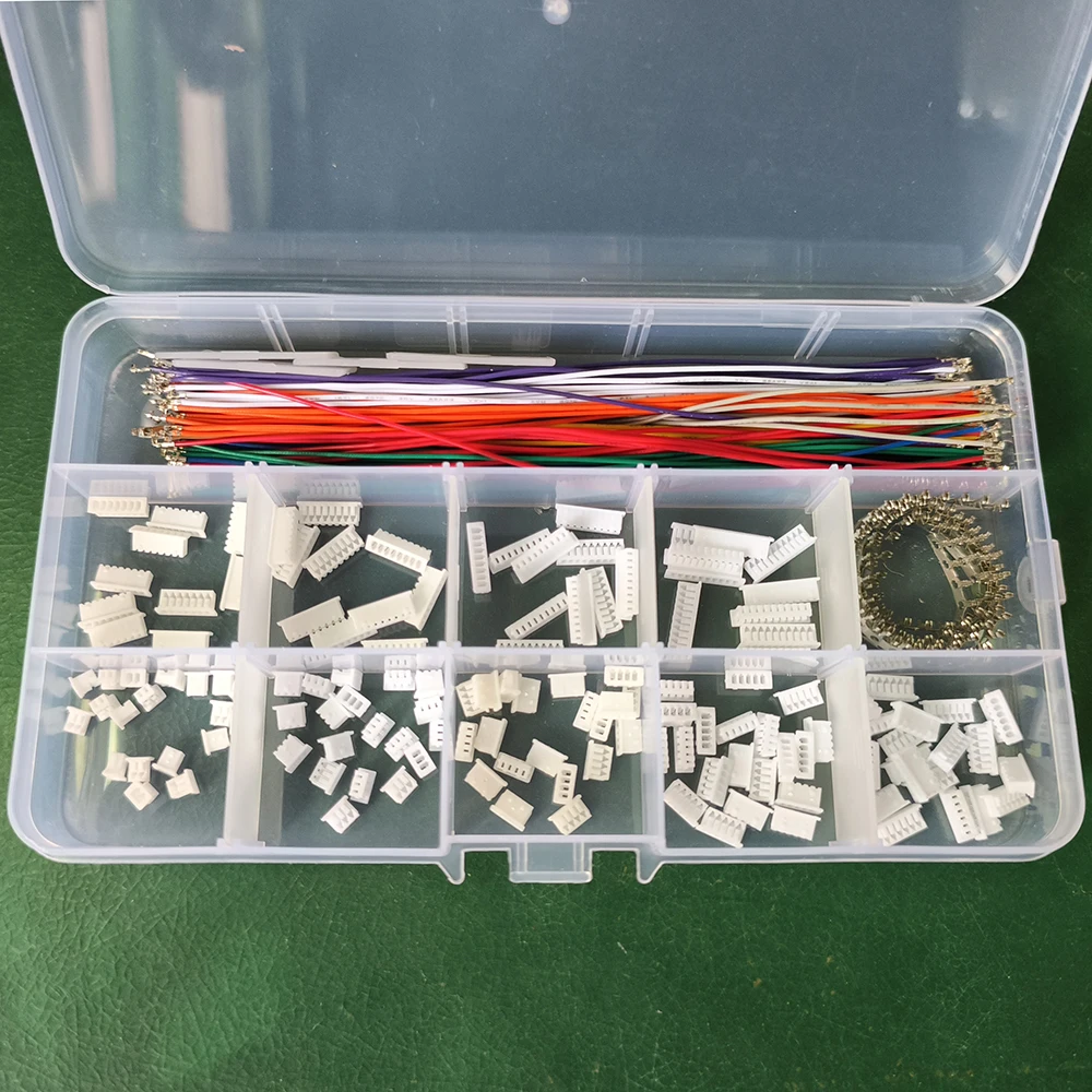 1 caja de conector Micro JST 1,25, carcasa de 2/3/4/5/6/7/8/9/10 pines y Cables prensados compatibles con JST 1,25mm 15CM 28AWG