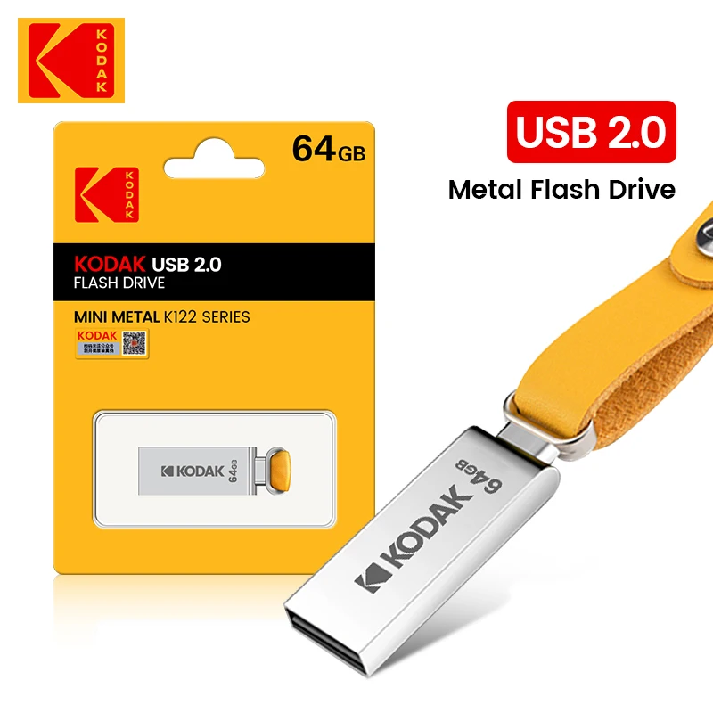 KODAK K122 unidades Flash de Metal USB2.0 128GB 32GB 64GB USB Mini Pen Drive memoria Flash para PC portátil coches