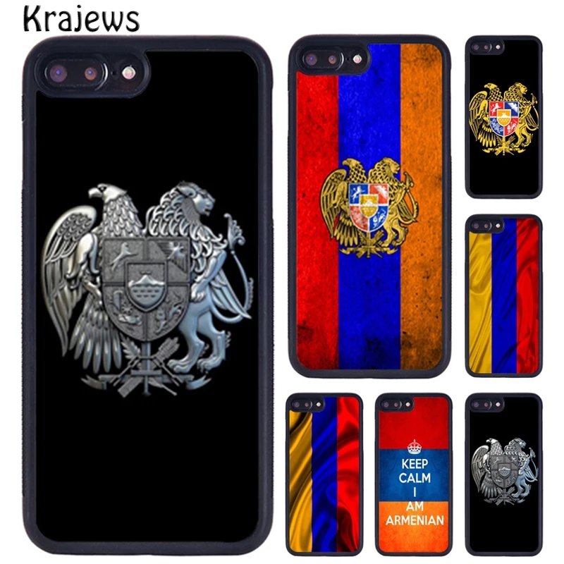 Krajews-funda de teléfono con bandera de escudo de armas armenio para iPhone 17 Air 16 15 14 11 12 13 Pro MAX Plus