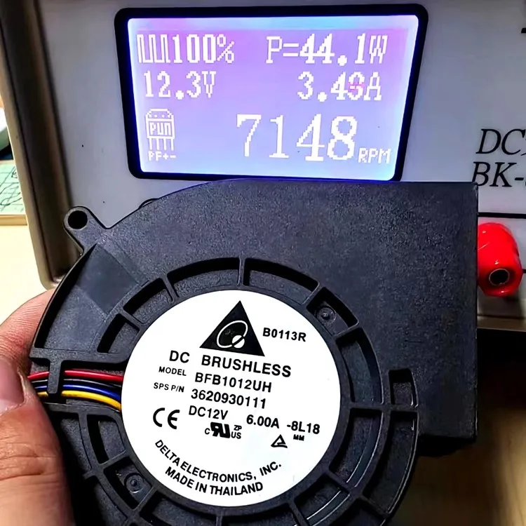 Soplador turbo súper violento 9733 Original, ventilador de refrigeración, secador de aire, 9,7 cm, cc 12V, 6A, BFB1012UH, calentador, parrilla, escape