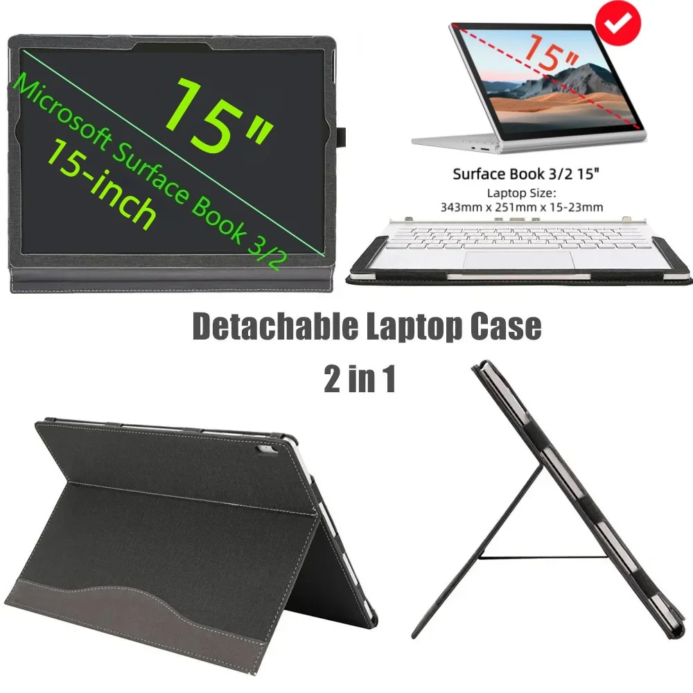 Funda para portátil de 15 "Microsoft Surface Book 2 3 funda tipo libro con soporte para Surface Book 3 fundas para portátil de 15 pulgadas - imagen 2