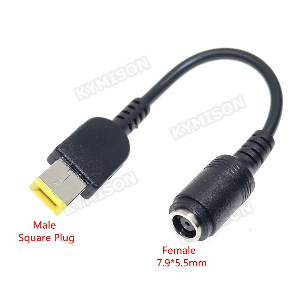 Convertidor de enchufe hembra a cuadrado de 7,9x5,5mm, adaptador de corriente CC para ordenador portátil, Cable conector para Lenovo ThinkPad X1, cargador de carbono - imagen 2