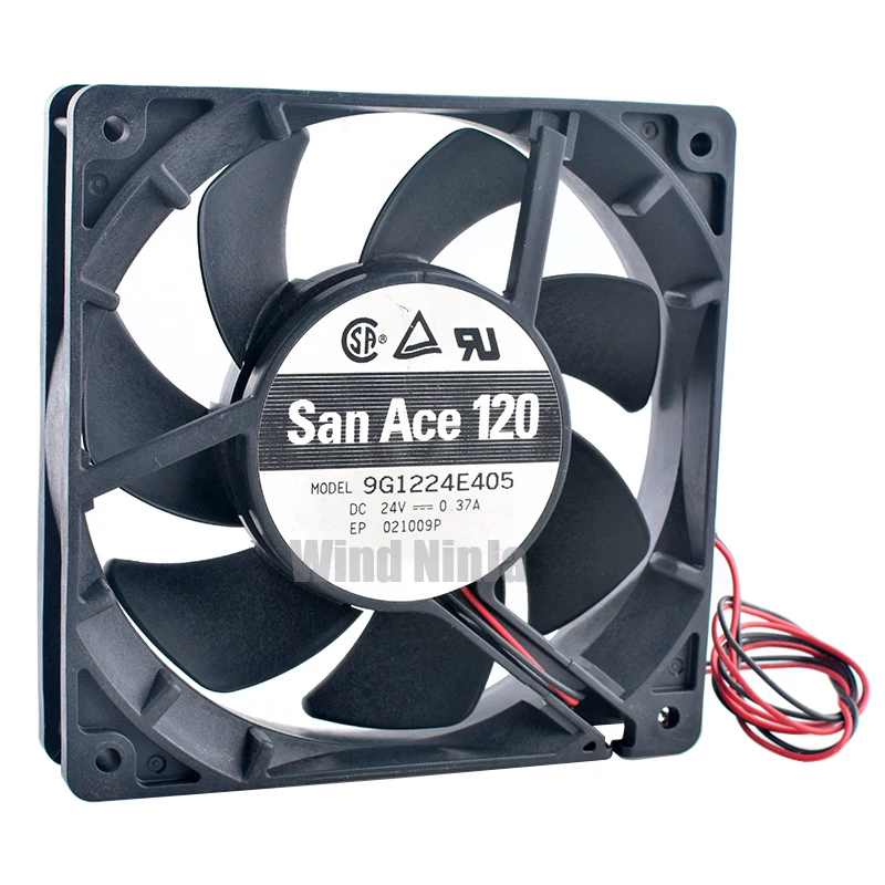 Ventilador de refrigeración de doble rodamiento de bolas para fuente de alimentación, inversor de servidor, 12cm, 120mm, 120x120x25mm, DC24V, 0.21A, 2 pines, 4100rpm, 9G1224E405