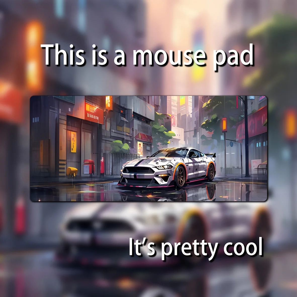 Alfombrilla de ratón grande de Anime Cool Doodle, alfombrilla de escritorio para coche deportivo, accesorios para juegos, alfombrilla antideslizante para mesa, alfombrilla para teclado de escritura, velocidad - imagen 4