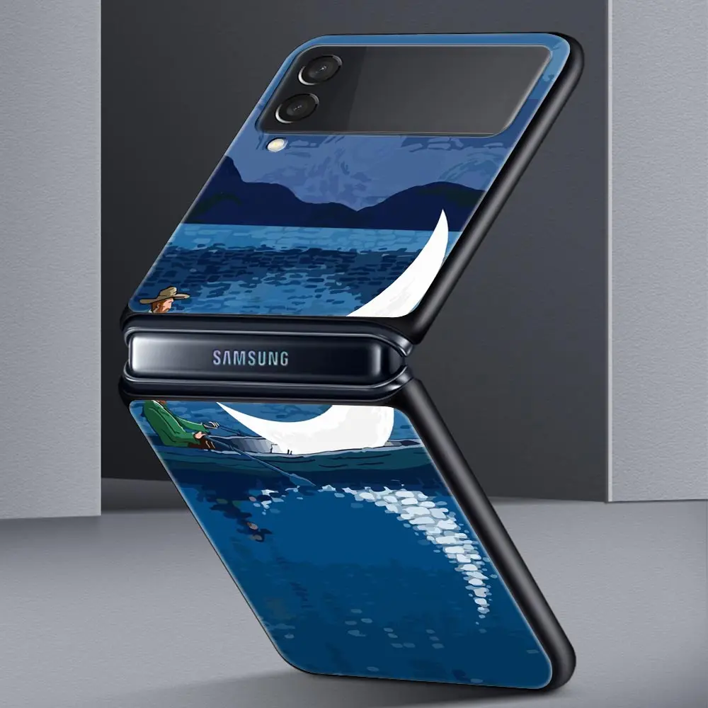 Funda de teléfono de regalo para Samsung Galaxy Z Flip, 4 pliegues, carcasa de PC dura negra para Samsung Z Flip 3 5G, funda de arte estético Van Gogh Starry - imagen 3