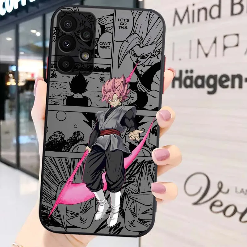 D-Dragon Ball Anime Goku funda divertida para Samsung Galaxy A71 A55 A54 A51 A16 A06 A04e 5G funda de teléfono translúcida esmerilada - imagen 5