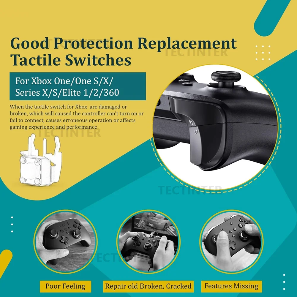 10-50 Uds RB LB botón de parachoques interruptor táctil para Xbox Series X/S Xbox One S/X Elite controlador reparación piezas de repuesto - imagen 4