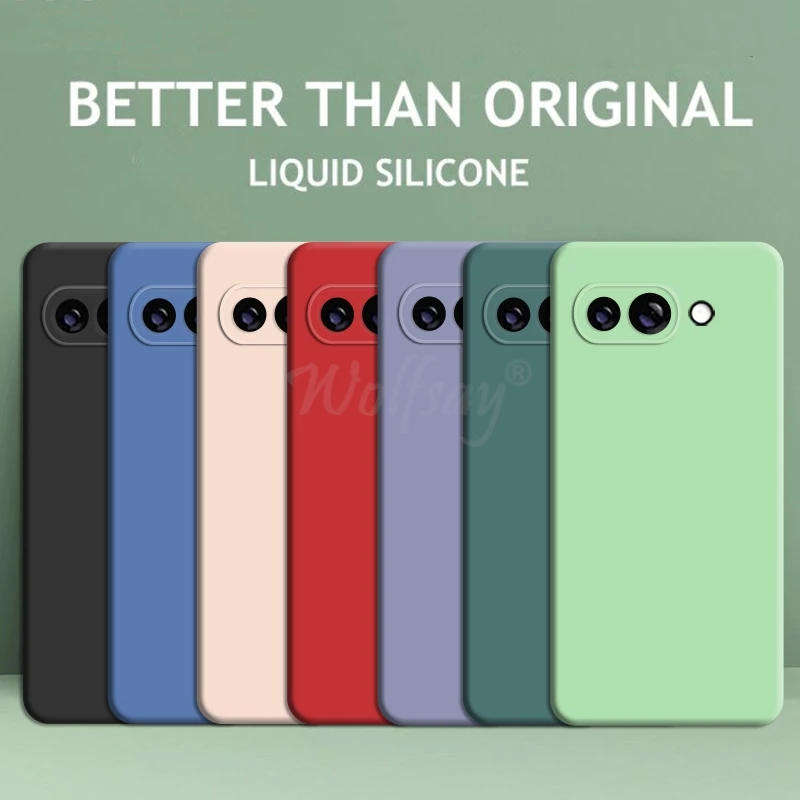 Para Google Pixel 9A funda protectora de goma de silicona líquida funda de teléfono Google Pixel 9A funda lisa de TPU Pixel 9 A cubierta
