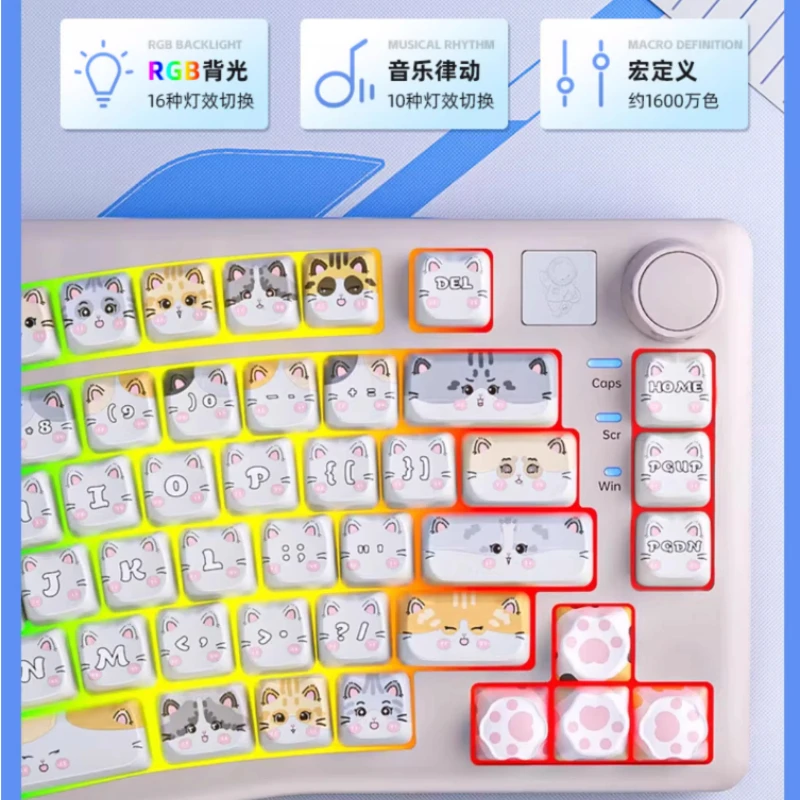 Leoboo Alice A75 Teclado mecánico ergonómico 3 modos Bluetooth inalámbrico intercambiable en caliente teclado para juegos personalizado juego personalizado regalo de PC - imagen 3