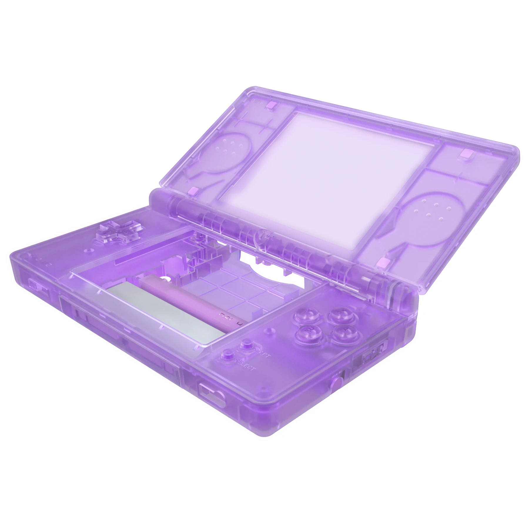 Carcasa completa de repuesto eXtremeRate para Nintendo DS Lite para NDSL - Clear Atomic Purple - imagen 4