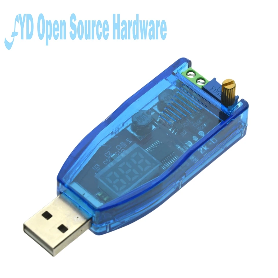 Regulador de potencia reductor ajustable USB, DC-DC, 5V a 3,3 V, 9V, 12V, 24V, DP, Rojo - imagen 3