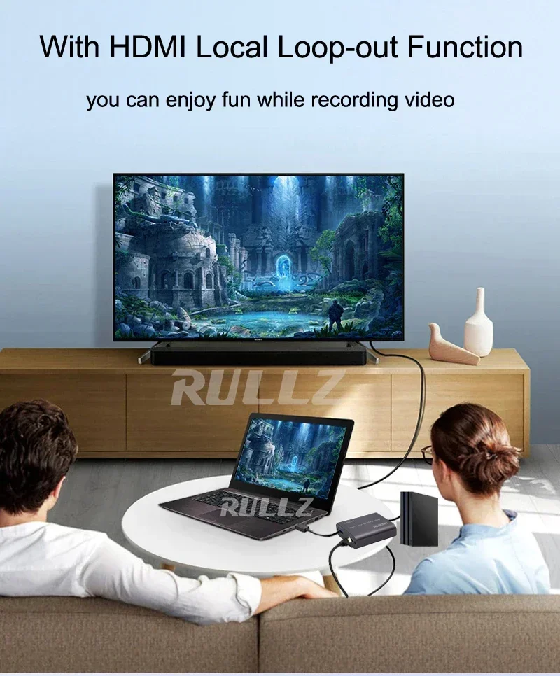 Tarjeta de captura de vídeo Rullz 4K 60Hz HDMI TV Loop 1080P placa de grabación de juegos caja de transmisión en vivo USB 2,0 grabador de vídeo para cámara PS4 - imagen 5