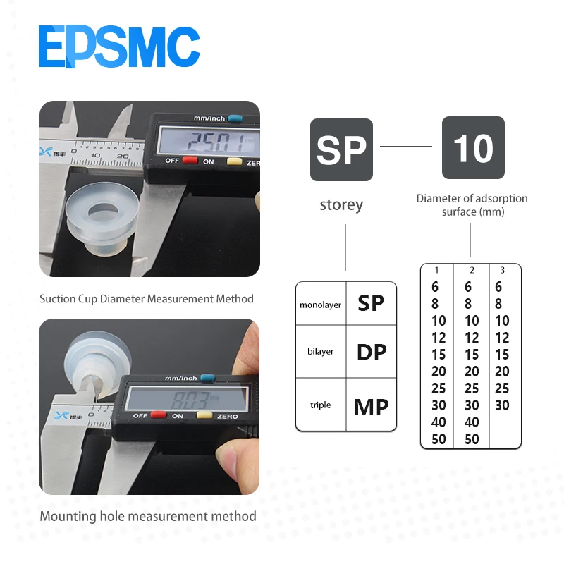 Manipulador de ventosa de vacío de cabeza grande, boquilla de succión fuerte de silicona Industrial SP de una sola capa, Accesorios Neumáticos - imagen 3