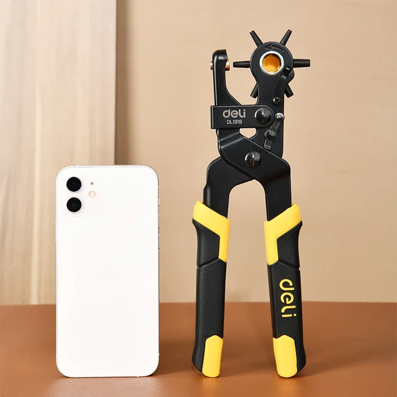 Deli-Alicates de perforación de correa, juego profesional de 9 pulgadas, máquina de coser giratoria, herramienta de bolsa, herramientas manuales - imagen 5