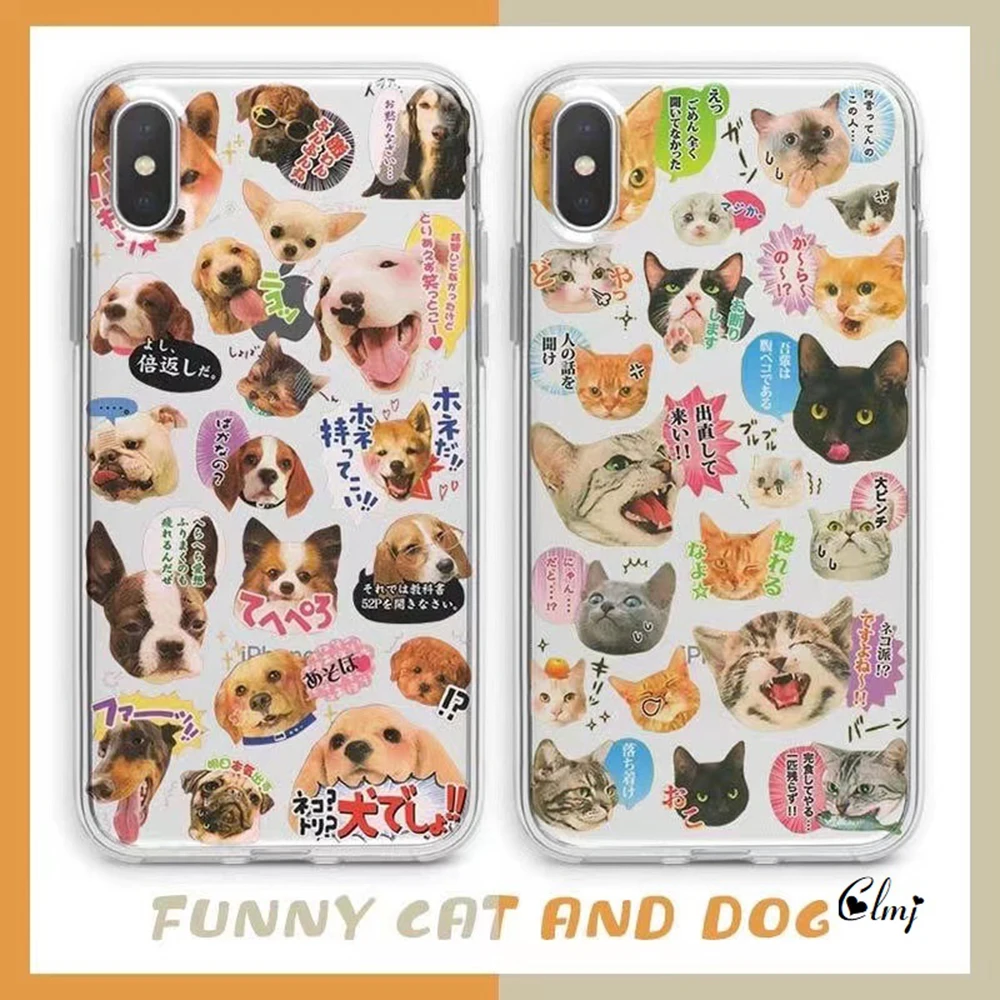 Clmj-funda de teléfono con diseño de perro y gato para Oppo A3x A3 A60 A79 A98 A78 A58 A38 A18 A57 A76 A17 A74 A94 A36, funda suave de TPU con dibujos de animales