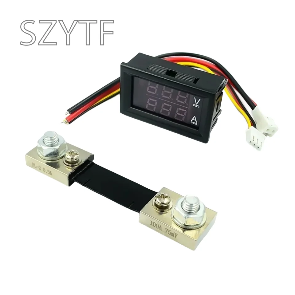 Voltímetro Digital amperímetro, pantalla Dual, Detector de voltaje, medidor de corriente, Panel Amp, 100 ", rojo, azul, LED, CC 0-0,28 V, 10A - imagen 2