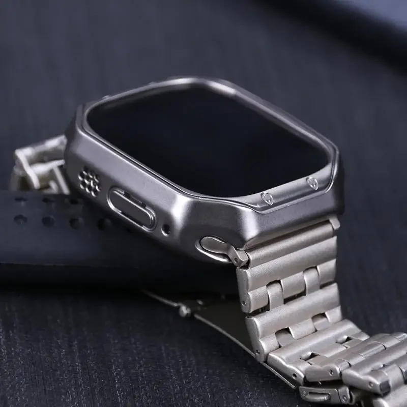 Funda de TPU + correa de Metal para iWatch Ultra 49mm banda de acero inoxidable para Apple Watch Series 10 9 8 46mm 42mm 41mm 45mm 40mm 44mm