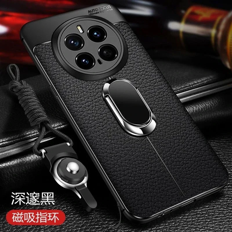 Funda magnética para Honor Magic 7 Pro Magic6 6Pro 5, funda de teléfono con anillo de soporte para Magic7 Pro 5G, carcasa de silicona PU, parachoques a prueba de golpes