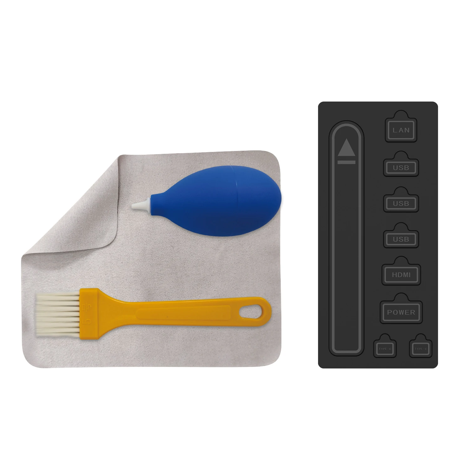 Tapón antipolvo + cepillo de limpieza + paño de ante + soplador de aire para consola PS5 /Slim/Pro Protector de polvo de silicona accesorios de enchufe a prueba de polvo - imagen 3