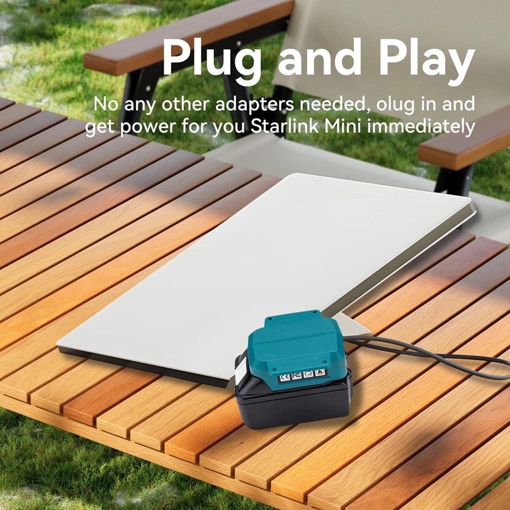 Cable de alimentación CC de repuesto para Starlink Mini, adaptador de cargador de batería Makita Plug and Play para accesorios Starlink Mini de 1M - imagen 2