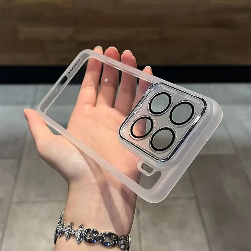Para Xiaomi 15T 14T Pro funda de silicona transparente Simple con cubierta de película de lente para Xiaomi 15T Pro Mi15T parachoques a prueba de golpes Fudna - imagen 3