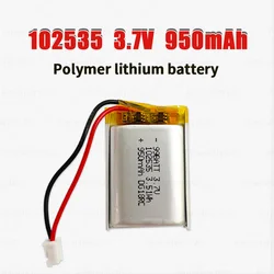 950mAh 102535   Batería Li Po de 3,7 V, paquete suave de baterías de polímero de litio, enchufe Ph2.0 para equipos de belleza, masajeador, juguetes, grabadora