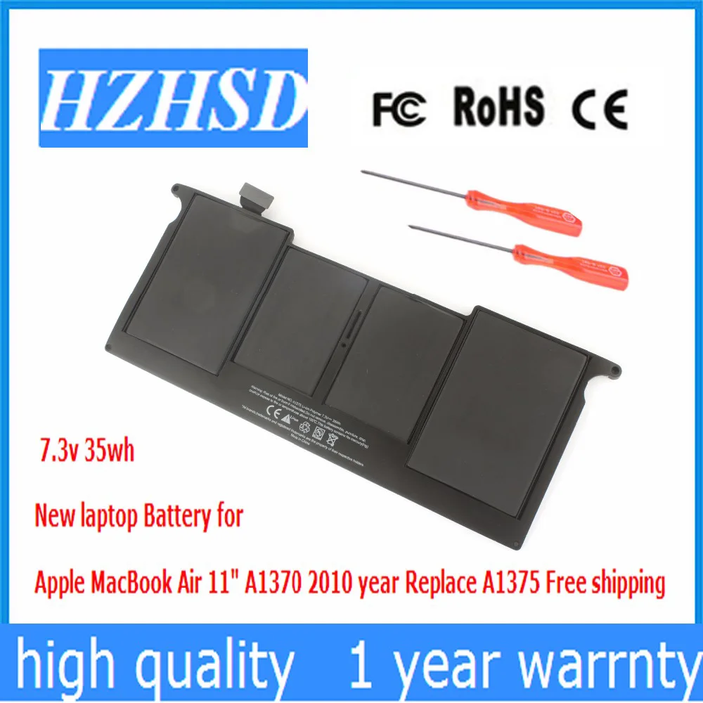 7,3 v 35wh nueva batería Original del ordenador portátil a1375 para Apple MacBook Air 11 "A1370 2010