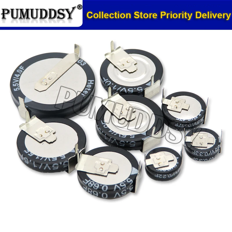 Supercondensador de Farad de botón tipo C, 5,5 V, 0,1f, 0,22f, 0,33f, 0,47f, 1F, 1,5f, 4,0f - imagen 3