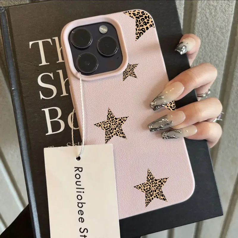 Funda de TPU con diseño de estrella de leopardo Simple y elegante para iPhone 17 Pro Max 16 15 14 13 12 11 XS Max XR X XS 16E 16 Plus 17 Air Cover - imagen 5