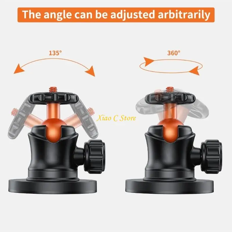 Montaje cámara magnética cabeza giratoria Y1AE 360 con trípodes aleación aluminio 1/4 para acción accesorio - imagen 2