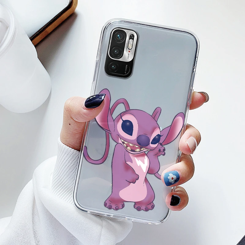Para Redmi Note 10 10T 5G funda trasera de lujo transparente funda de teléfono Lilo & Stitch Lover Fundas de dibujos animados para Redmi Note10 bolsas de concha - imagen 4