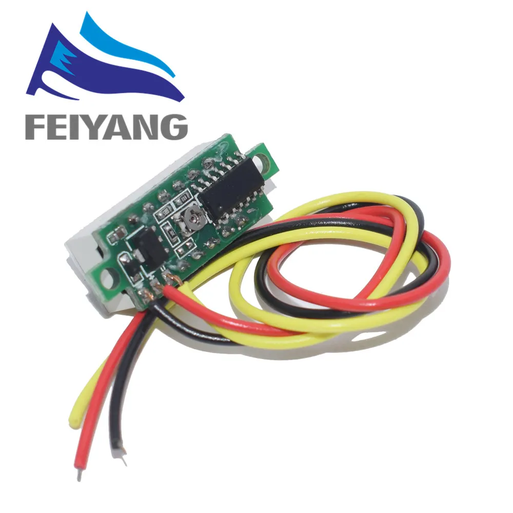 Mini voltímetro Digital de 0,28 pulgadas, 2,5 V-40V, medidor de voltaje, pantalla LED roja/azul/amarilla/verde, 30x10x8mm - imagen 2