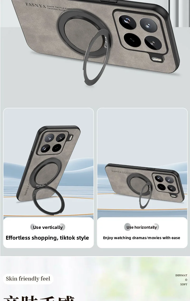 Para Xiaomi Mi 15T Pro funda de lujo de cuero PU anillo soporte cubierta trasera protectora magnética para Xiaomi Mi 15T 14T Pro 15Ultra Shell - imagen 2