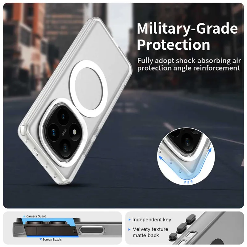 Funda de carga inalámbrica magnética para Xiaomi Poco F7 5G x7 pro pocox7, funda trasera transparente de colores caramelo - imagen 2