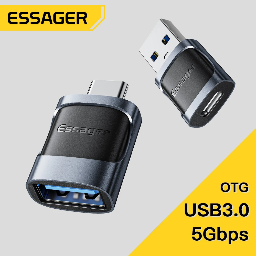 Essager USB 3,0 a tipo C OTG adaptador USB A tipo C macho a Micro tipo C USB A hembra convertidor para Macbook portátiles lector de tarjetas